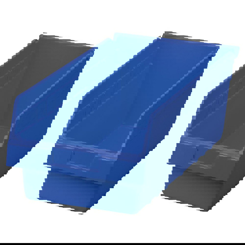 Plastic Hopper Shelf Bin: Blue